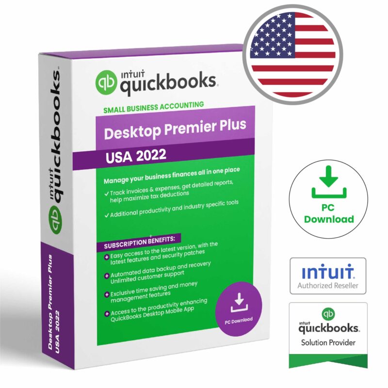 QuickBooks Desktop Premier Plus 2022 | No Payroll Included – US Version For Managing and Accounting Business